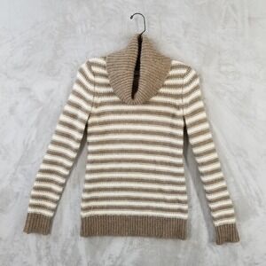 Banana Republic Sweater Women XS Striped Wool Alpaca Mohair‎ Cowl Neck Tunic